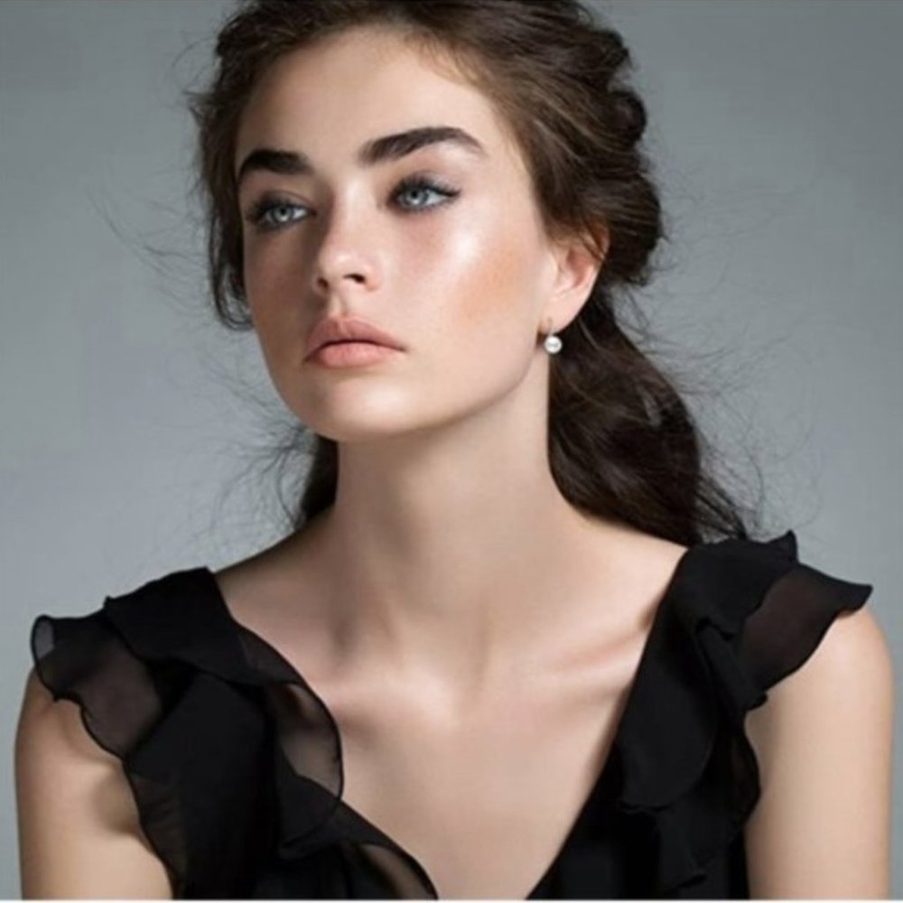 NEW 925 Silver Natural Freshwater Pearl Earrings - Picture 5 of 13